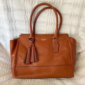 COACH 19890 Legacy Leather Tassel Candace Carryall Satchel in Cognac - NWT!